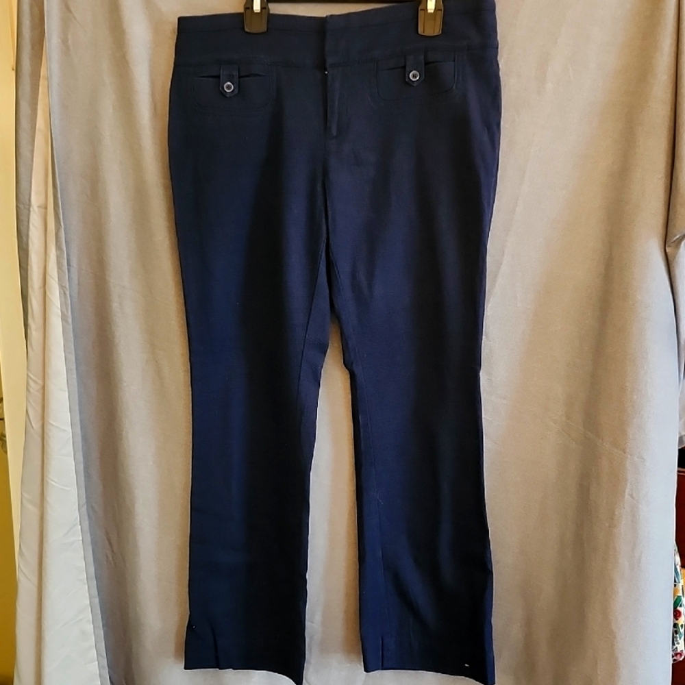 Navy Blue Straight-Leg Pants Size 6